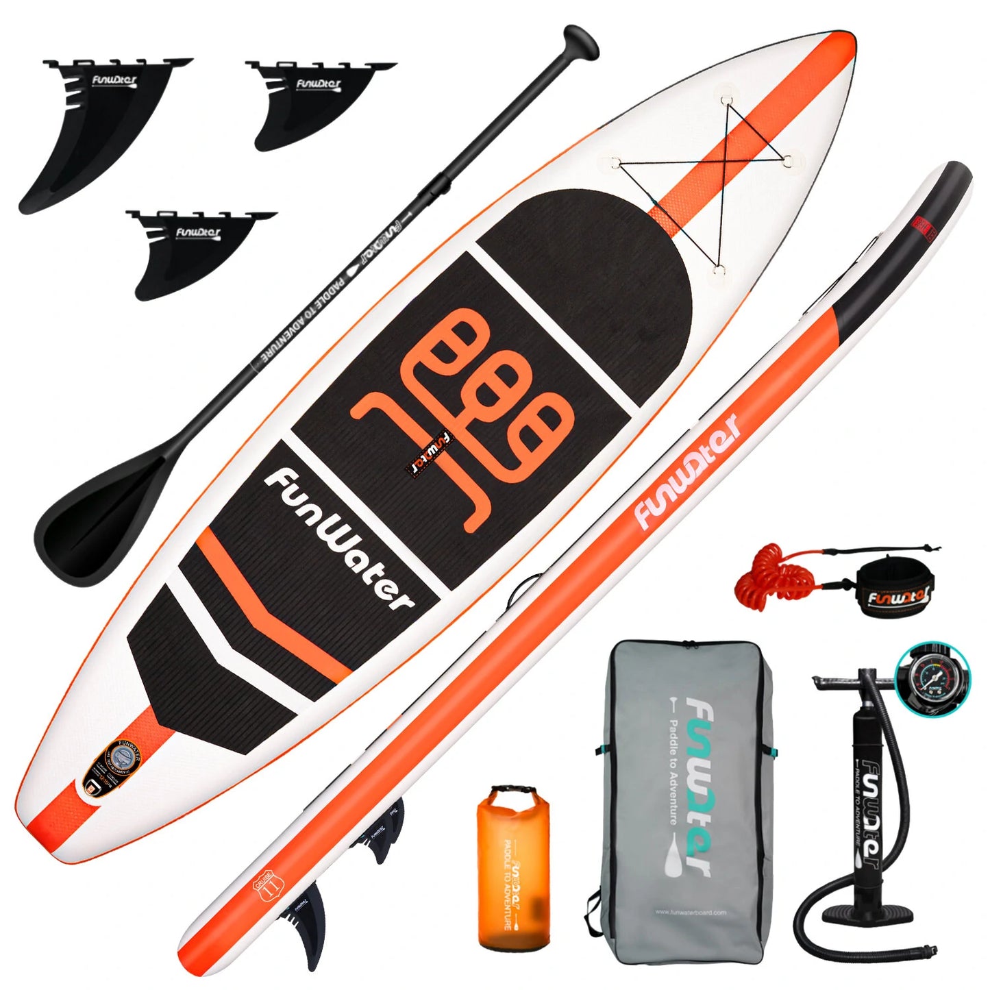 Φουσκωτό paddleboard FunWater CRUISE Paddle Board SUP RED