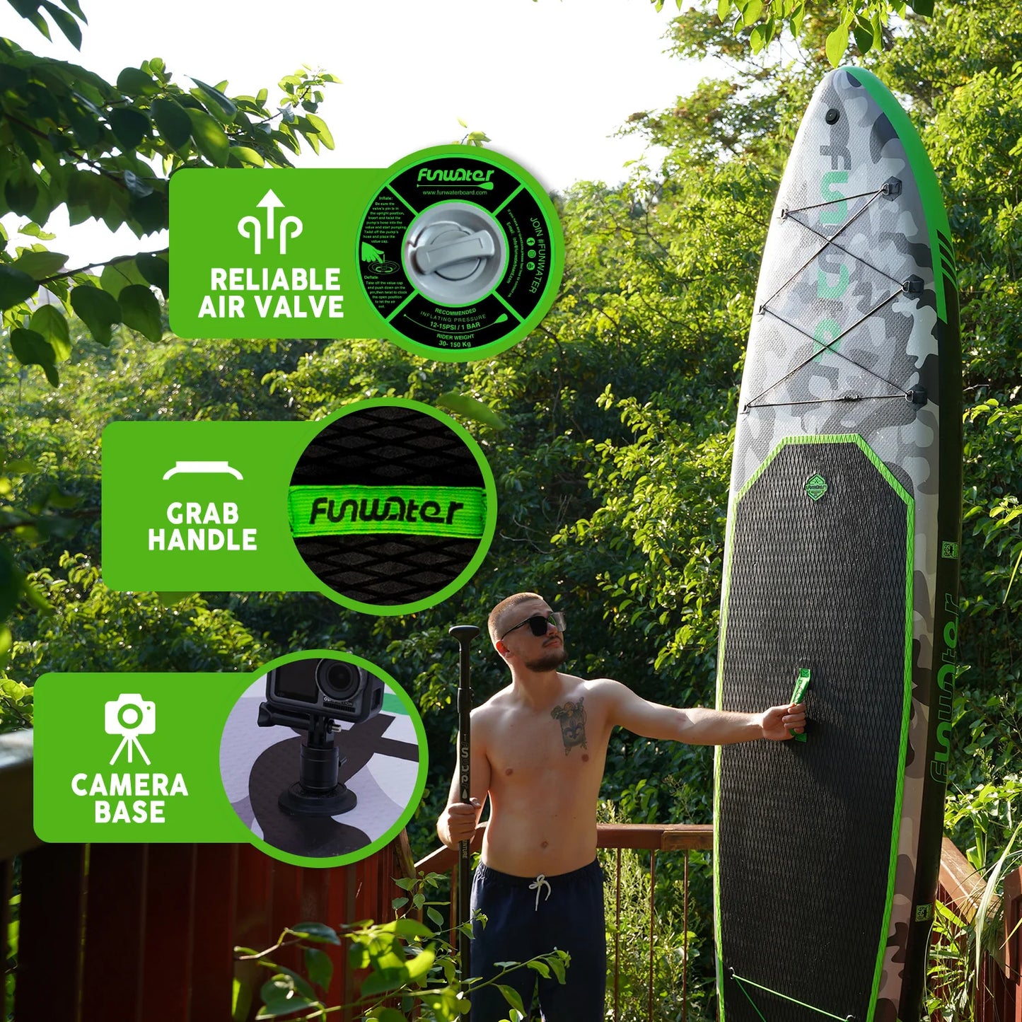 Φουσκωτό paddleboard FunWater CRUISE Paddle Board SUP RED