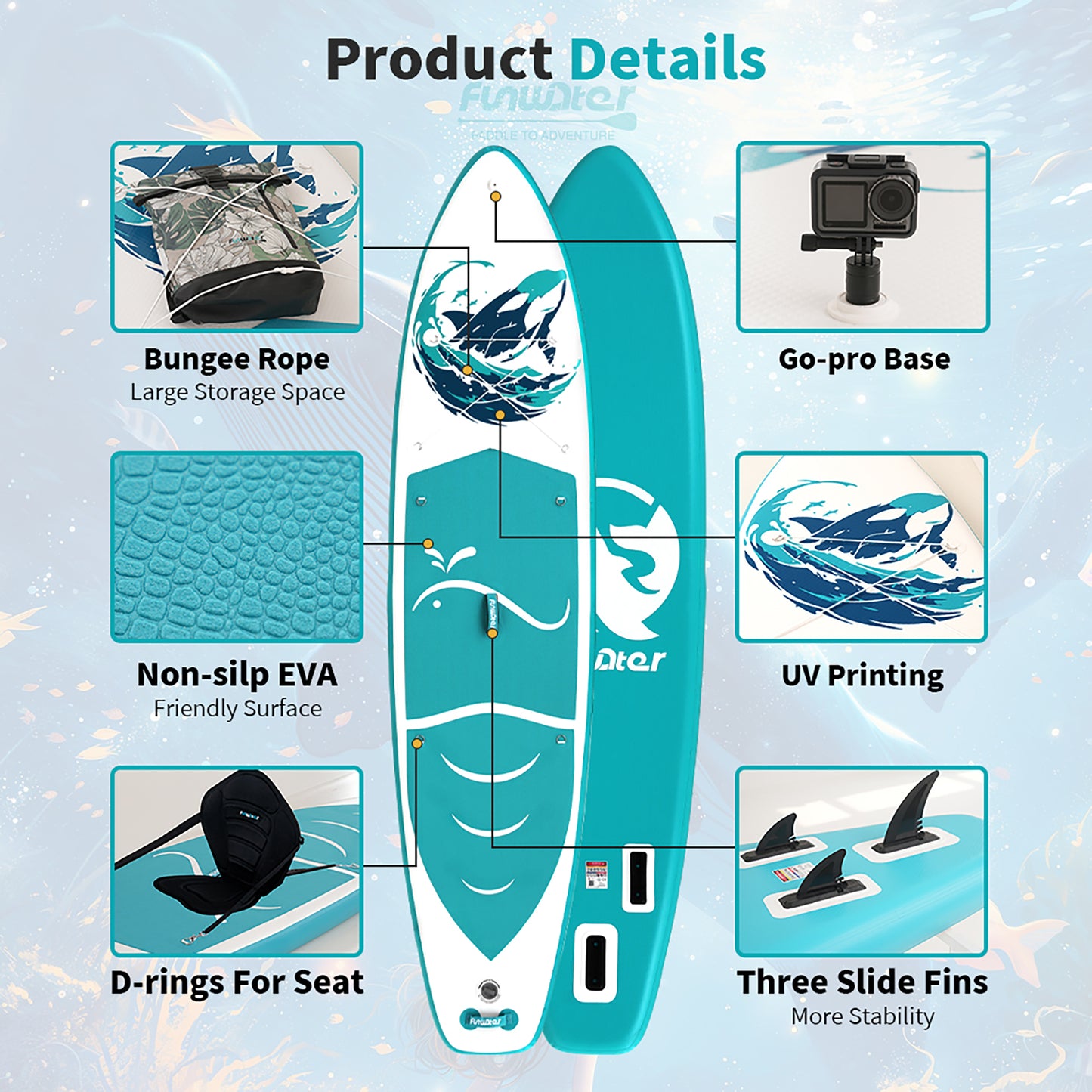FunWater WHALE 11'6'' Φουσκωτό SUP Kayak