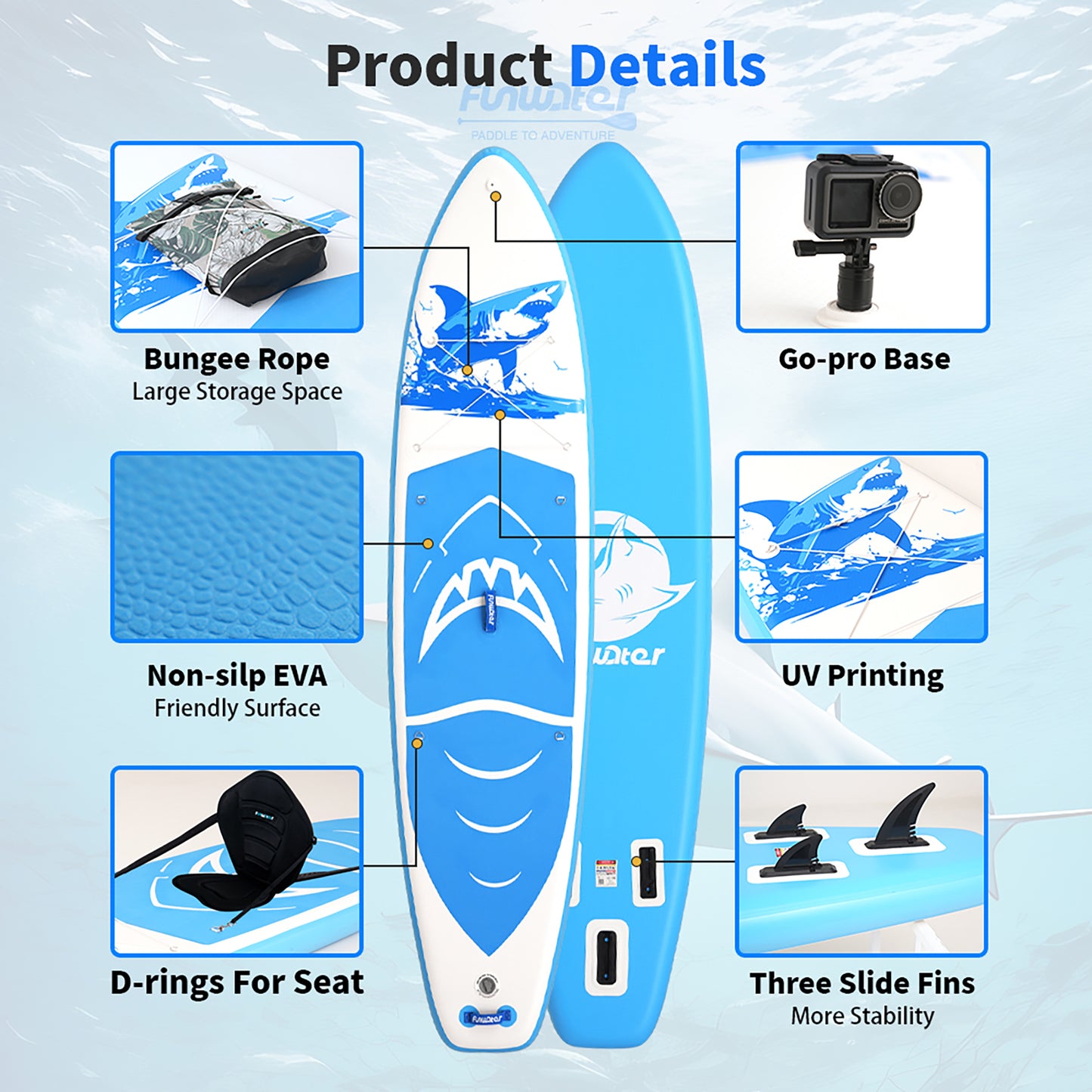 FunWater SHARK 11'6'' 350 cm Φουσκωτό SUP Kayak