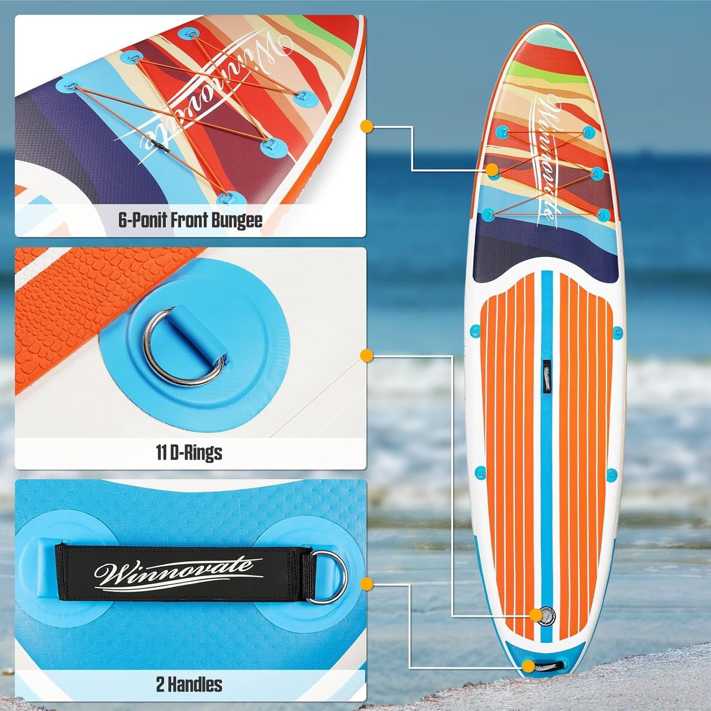 CALIFORNIA 11' Φουσκωτό SUP Board - Σετ Paddle Board με Αξεσουάρ