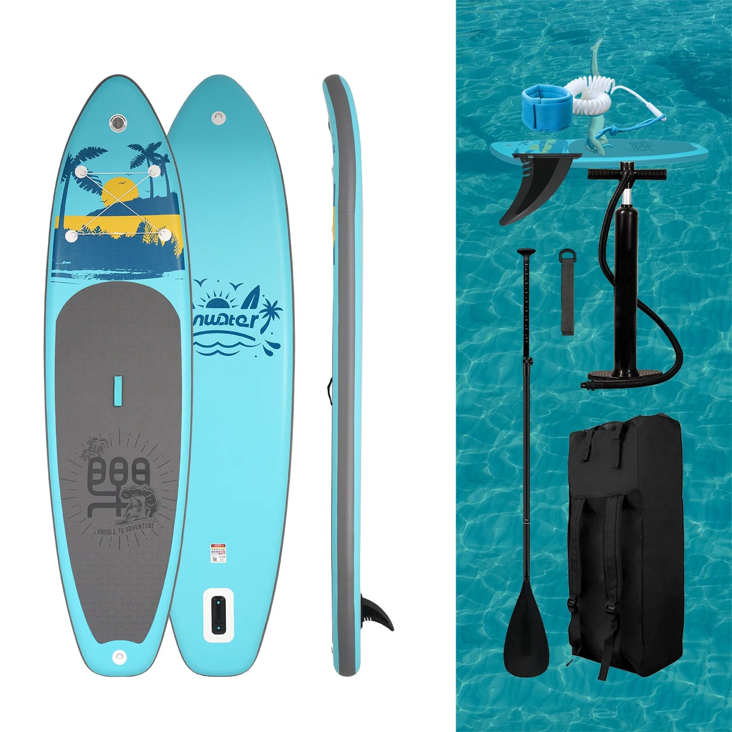 FunWater PALM 11' Φουσκωτό SUP Board – Σετ Paddle Board με Αξεσουάρ