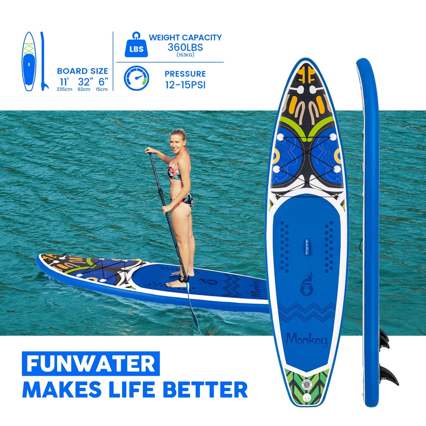 Φουσκωτό paddleboard FunWater Monkey Paddle Board SUP