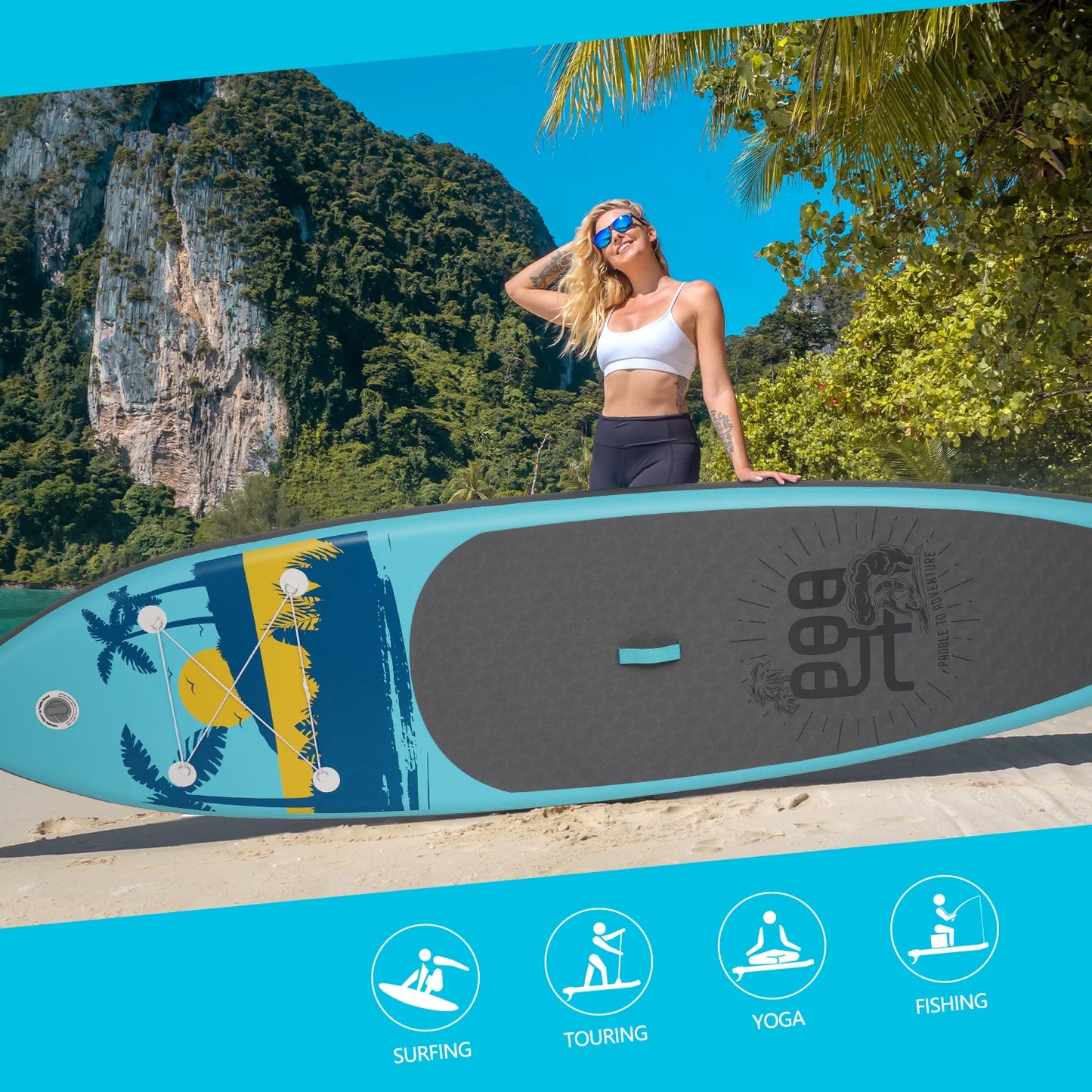 FunWater PALM 11' Φουσκωτό SUP Board – Σετ Paddle Board με Αξεσουάρ