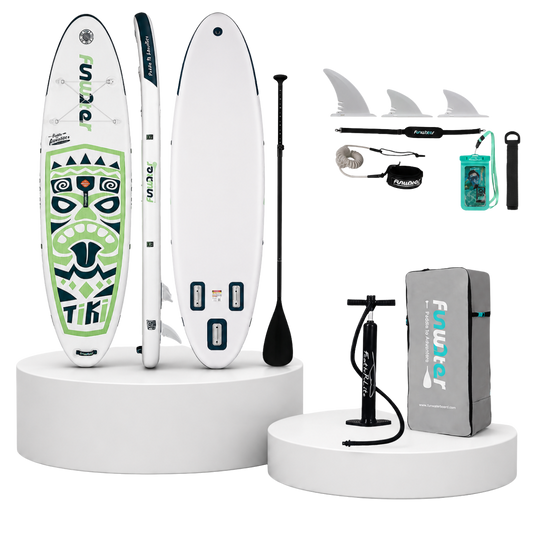 FunWater TIKI Emerald 10'6'' Φουσκωτό SUP Board – Σετ Paddle Board με Αξεσουάρ