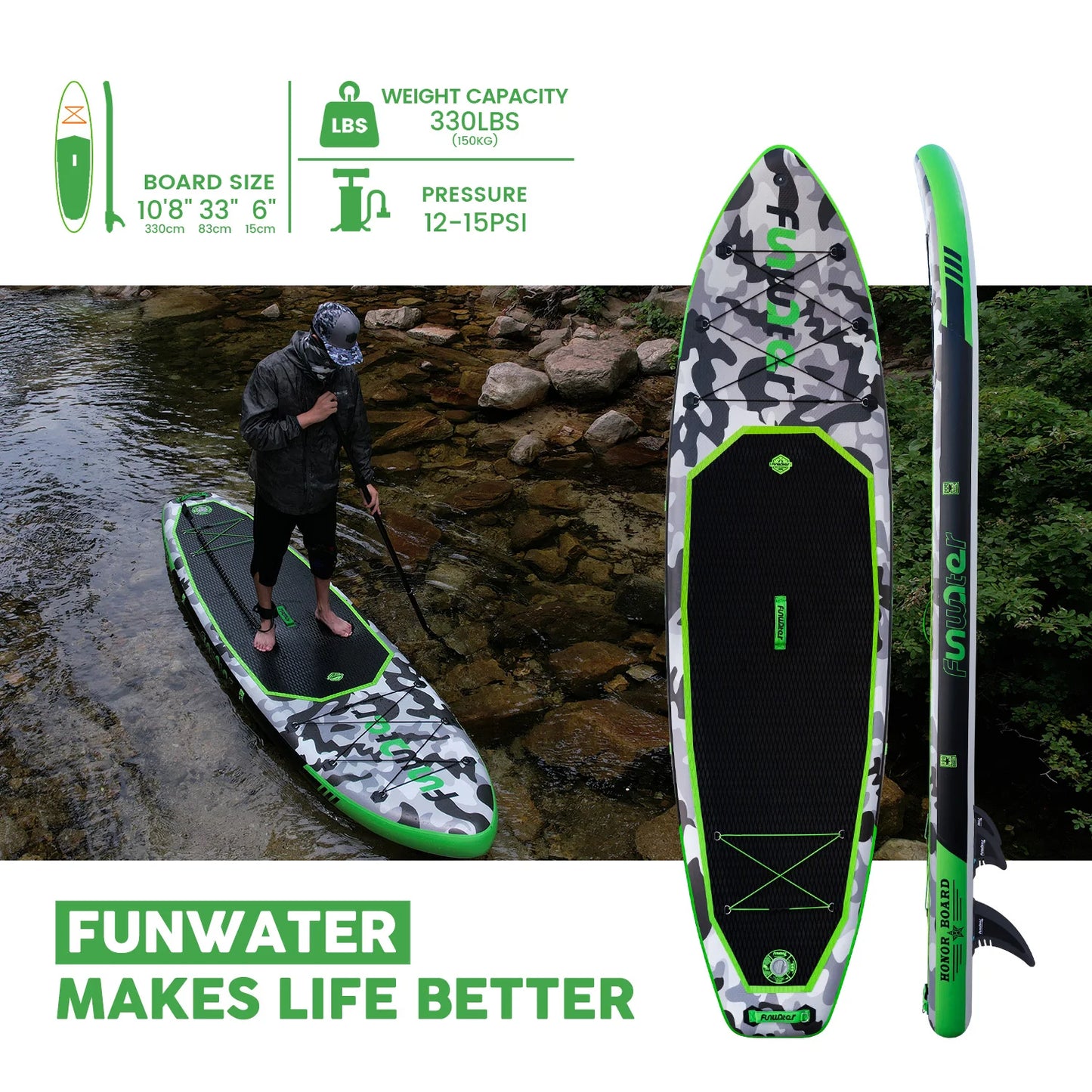 Φουσκωτό paddleboard FunWater CRUISE Paddle Board SUP RED